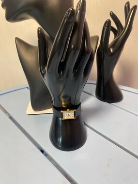 Citizen Quartz Tank Style Watch Gold Tone Roman Numerals Leather Band Vintage